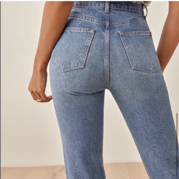 REFORMATION Cynthia High Rise Straight Jean Shasta Destroyed Size 23 - Picture 2 of 14